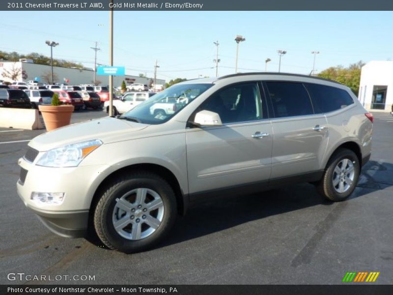 Gold Mist Metallic / Ebony/Ebony 2011 Chevrolet Traverse LT AWD