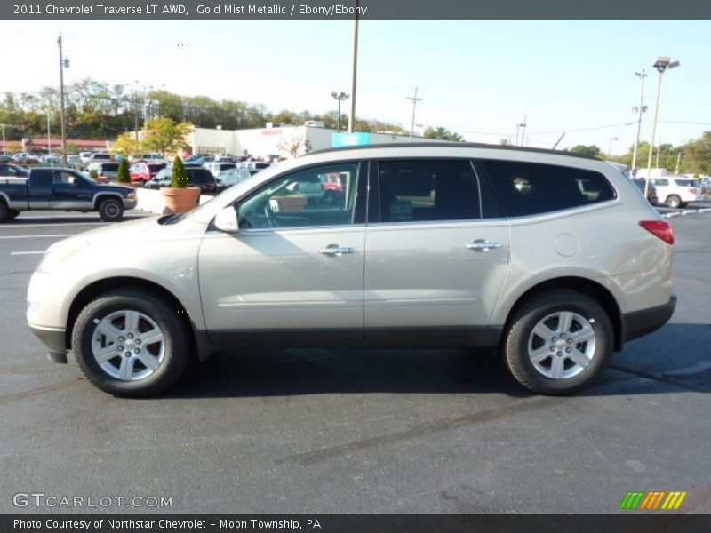 Gold Mist Metallic / Ebony/Ebony 2011 Chevrolet Traverse LT AWD
