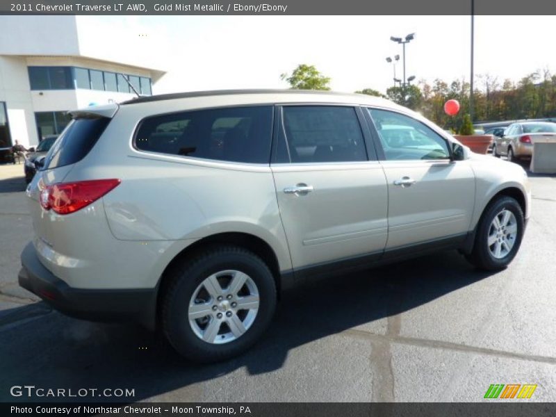 Gold Mist Metallic / Ebony/Ebony 2011 Chevrolet Traverse LT AWD
