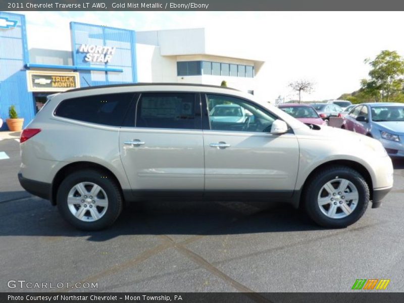 Gold Mist Metallic / Ebony/Ebony 2011 Chevrolet Traverse LT AWD