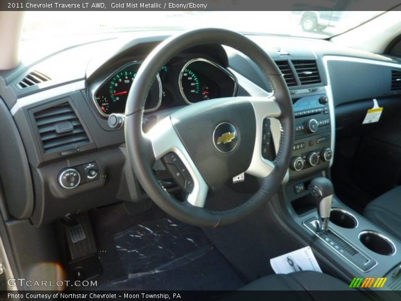 Gold Mist Metallic / Ebony/Ebony 2011 Chevrolet Traverse LT AWD