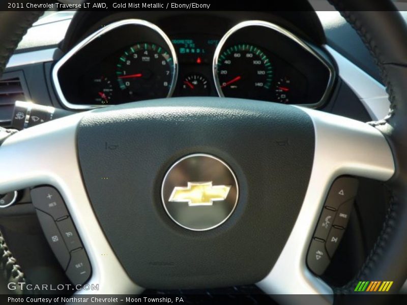 Gold Mist Metallic / Ebony/Ebony 2011 Chevrolet Traverse LT AWD