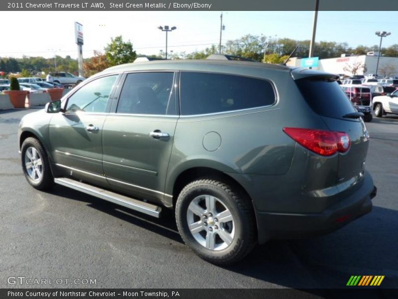Steel Green Metallic / Ebony/Ebony 2011 Chevrolet Traverse LT AWD