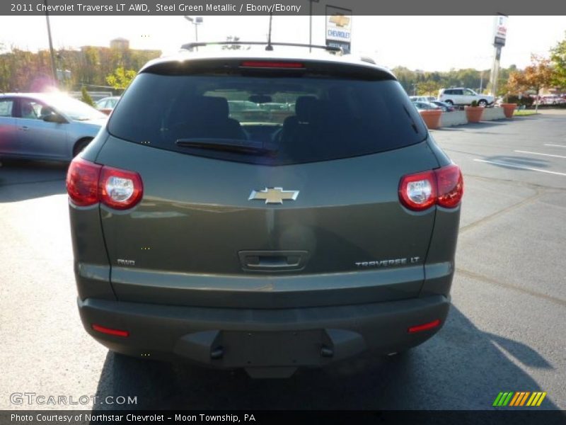 Steel Green Metallic / Ebony/Ebony 2011 Chevrolet Traverse LT AWD