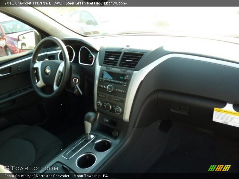 Steel Green Metallic / Ebony/Ebony 2011 Chevrolet Traverse LT AWD