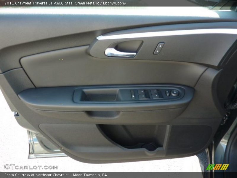 Steel Green Metallic / Ebony/Ebony 2011 Chevrolet Traverse LT AWD
