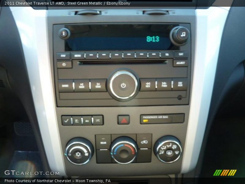 Steel Green Metallic / Ebony/Ebony 2011 Chevrolet Traverse LT AWD