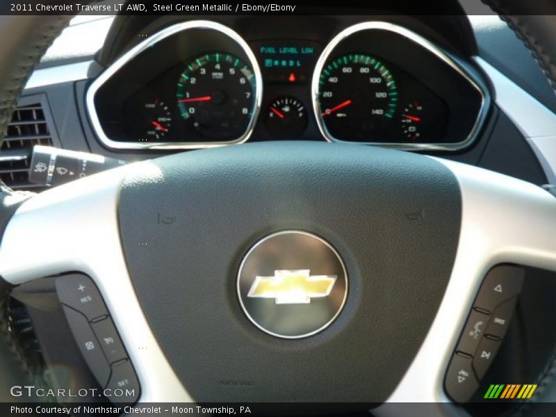 Steel Green Metallic / Ebony/Ebony 2011 Chevrolet Traverse LT AWD