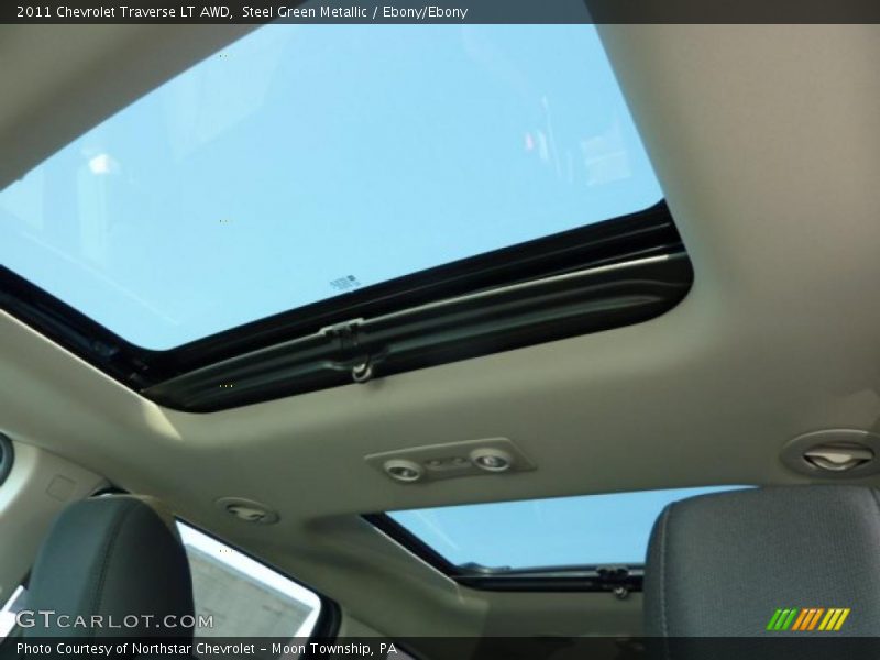 Steel Green Metallic / Ebony/Ebony 2011 Chevrolet Traverse LT AWD