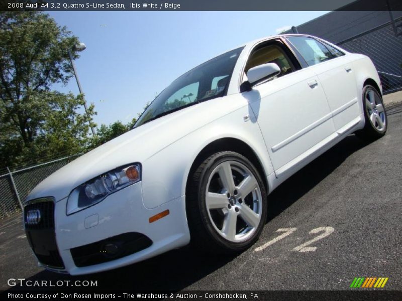 Ibis White / Beige 2008 Audi A4 3.2 Quattro S-Line Sedan