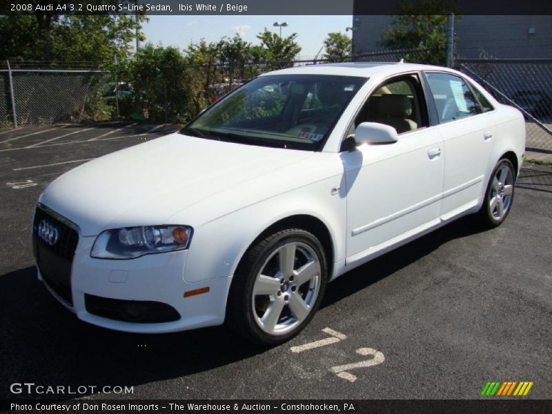 Ibis White / Beige 2008 Audi A4 3.2 Quattro S-Line Sedan