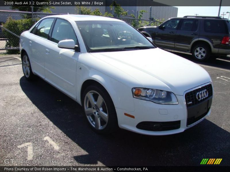 Ibis White / Beige 2008 Audi A4 3.2 Quattro S-Line Sedan