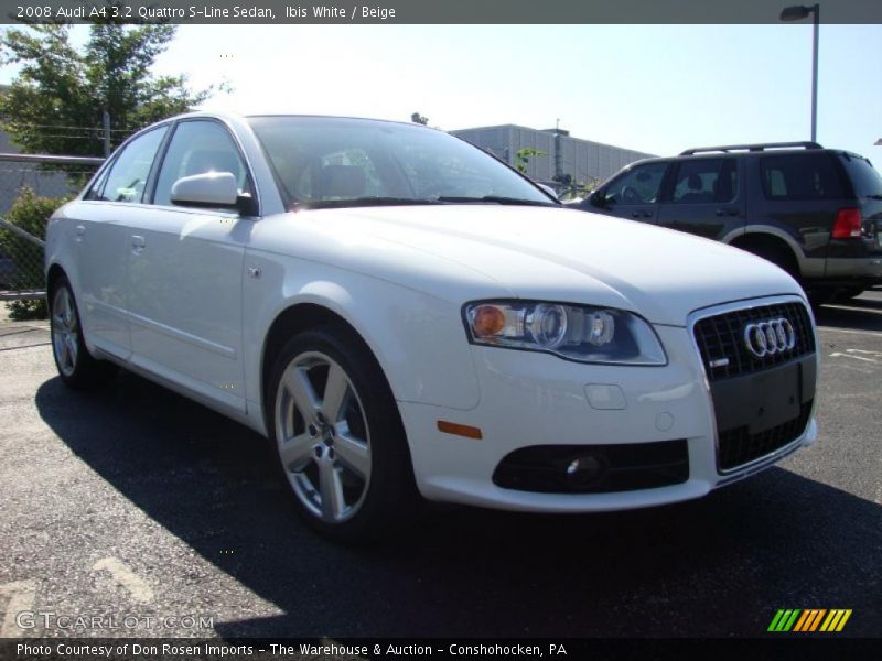 Ibis White / Beige 2008 Audi A4 3.2 Quattro S-Line Sedan