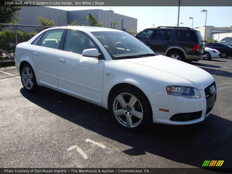 Ibis White / Beige 2008 Audi A4 3.2 Quattro S-Line Sedan