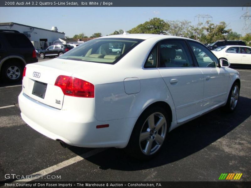 Ibis White / Beige 2008 Audi A4 3.2 Quattro S-Line Sedan
