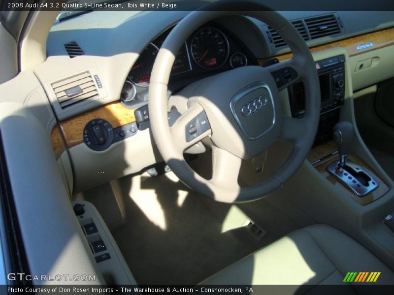 Ibis White / Beige 2008 Audi A4 3.2 Quattro S-Line Sedan