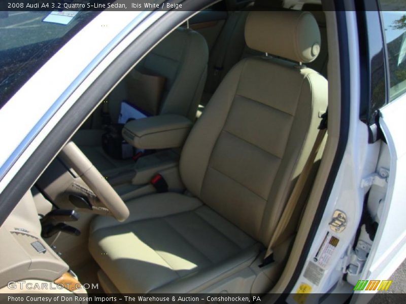 Ibis White / Beige 2008 Audi A4 3.2 Quattro S-Line Sedan