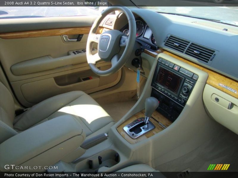 Ibis White / Beige 2008 Audi A4 3.2 Quattro S-Line Sedan