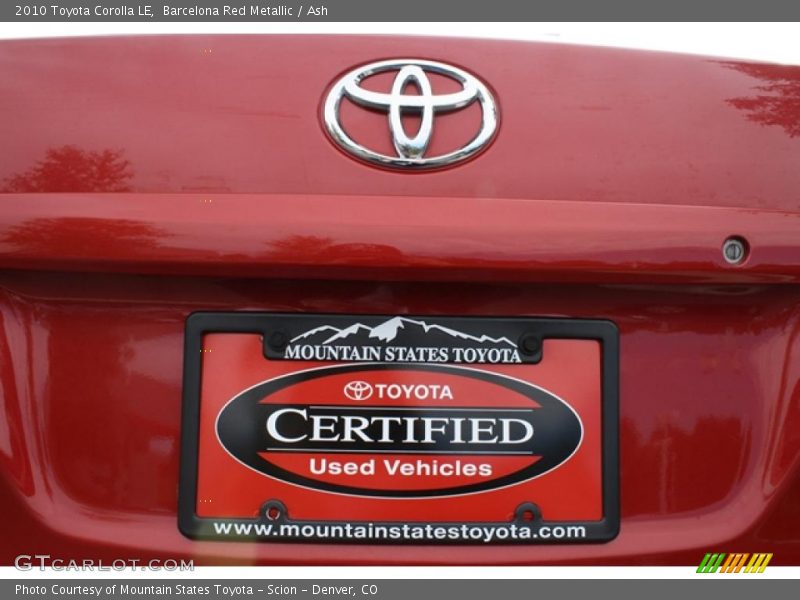 Barcelona Red Metallic / Ash 2010 Toyota Corolla LE