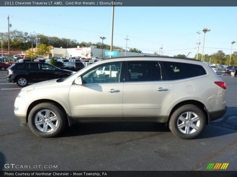 Gold Mist Metallic / Ebony/Ebony 2011 Chevrolet Traverse LT AWD