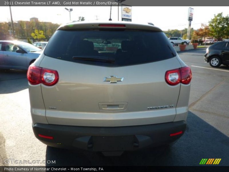 Gold Mist Metallic / Ebony/Ebony 2011 Chevrolet Traverse LT AWD