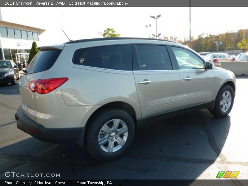 Gold Mist Metallic / Ebony/Ebony 2011 Chevrolet Traverse LT AWD