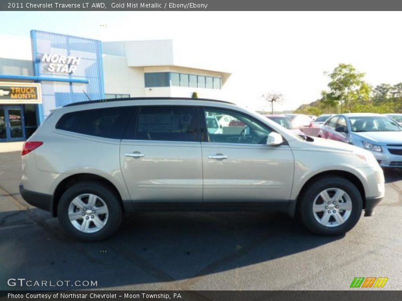 Gold Mist Metallic / Ebony/Ebony 2011 Chevrolet Traverse LT AWD