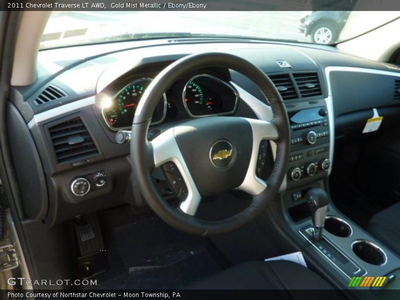 Gold Mist Metallic / Ebony/Ebony 2011 Chevrolet Traverse LT AWD