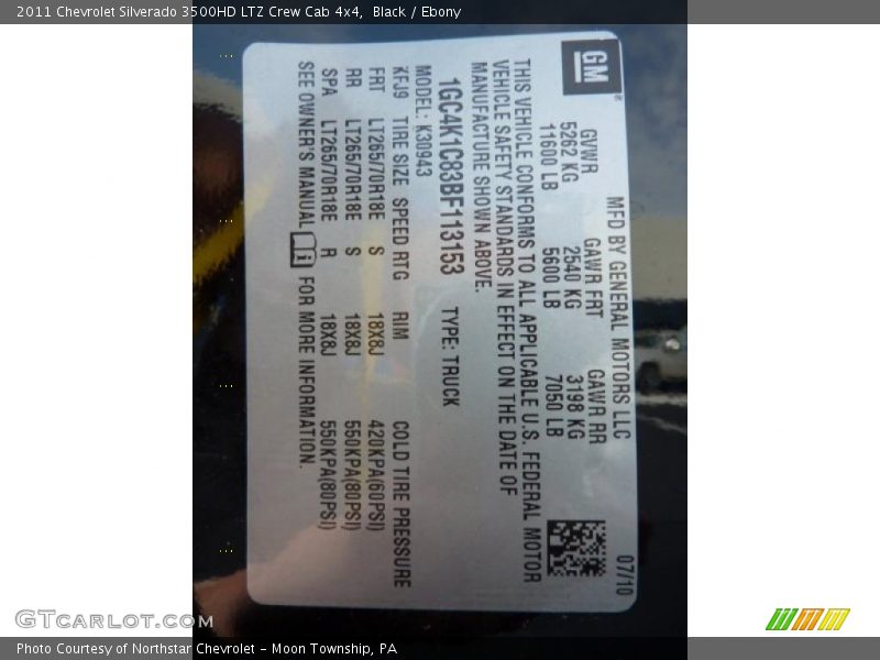Black / Ebony 2011 Chevrolet Silverado 3500HD LTZ Crew Cab 4x4