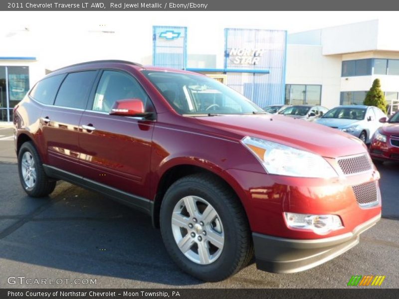 Red Jewel Metallic / Ebony/Ebony 2011 Chevrolet Traverse LT AWD