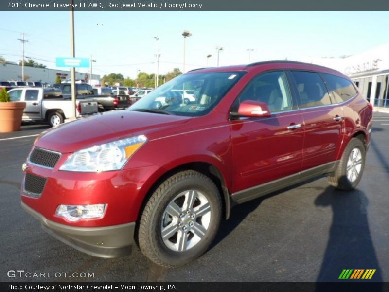 Red Jewel Metallic / Ebony/Ebony 2011 Chevrolet Traverse LT AWD