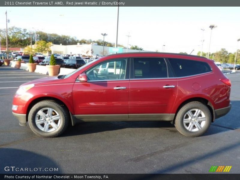 Red Jewel Metallic / Ebony/Ebony 2011 Chevrolet Traverse LT AWD