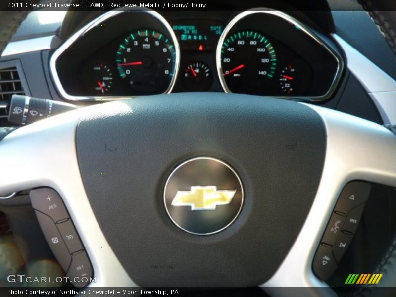 Red Jewel Metallic / Ebony/Ebony 2011 Chevrolet Traverse LT AWD