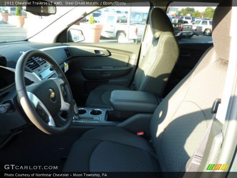 Steel Green Metallic / Ebony/Ebony 2011 Chevrolet Traverse LT AWD