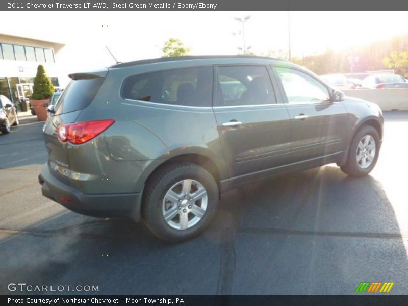 Steel Green Metallic / Ebony/Ebony 2011 Chevrolet Traverse LT AWD