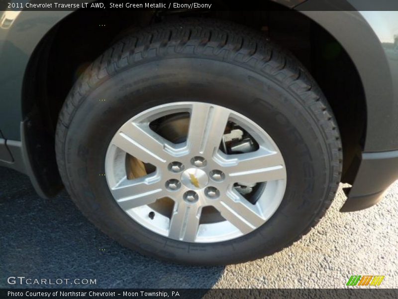 Steel Green Metallic / Ebony/Ebony 2011 Chevrolet Traverse LT AWD