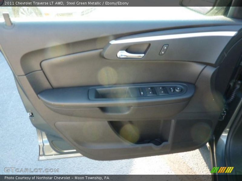 Steel Green Metallic / Ebony/Ebony 2011 Chevrolet Traverse LT AWD