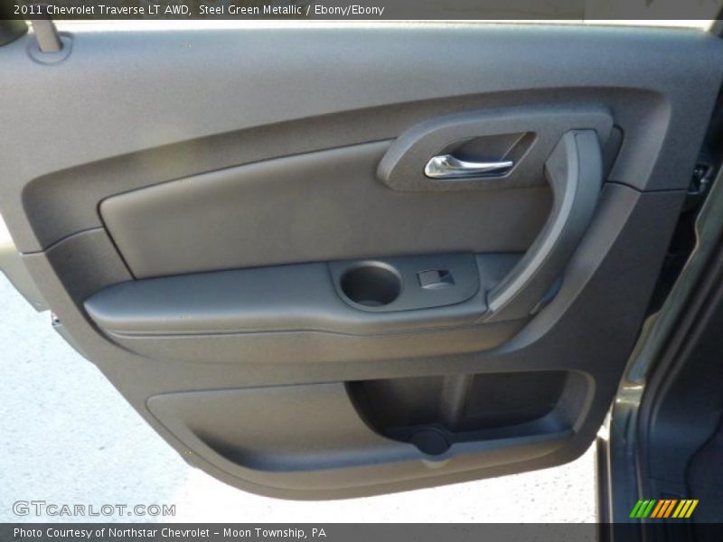 Steel Green Metallic / Ebony/Ebony 2011 Chevrolet Traverse LT AWD