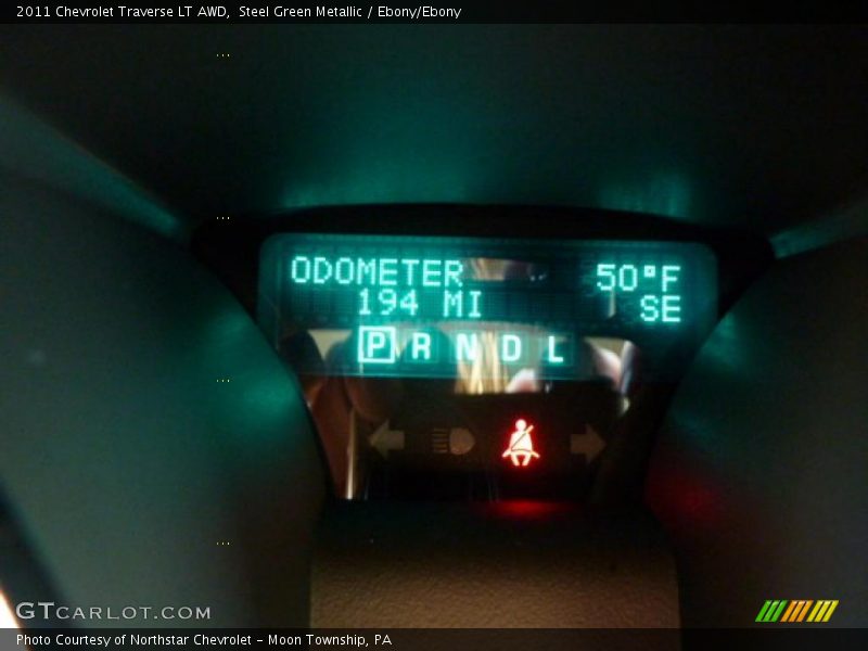 Steel Green Metallic / Ebony/Ebony 2011 Chevrolet Traverse LT AWD