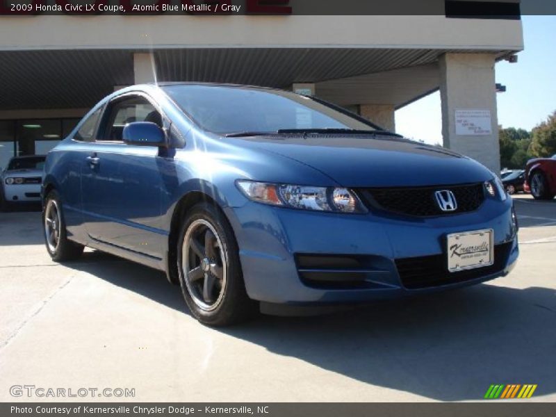 Atomic Blue Metallic / Gray 2009 Honda Civic LX Coupe