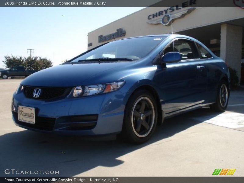 Atomic Blue Metallic / Gray 2009 Honda Civic LX Coupe
