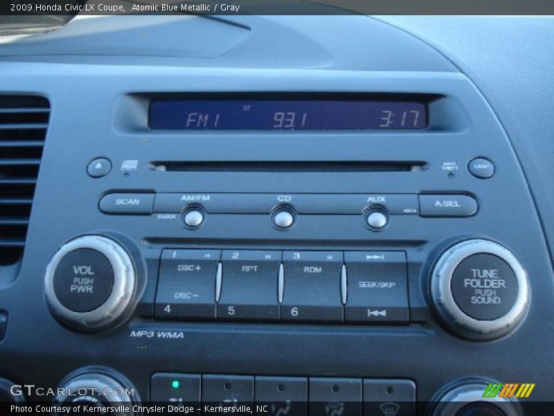Atomic Blue Metallic / Gray 2009 Honda Civic LX Coupe