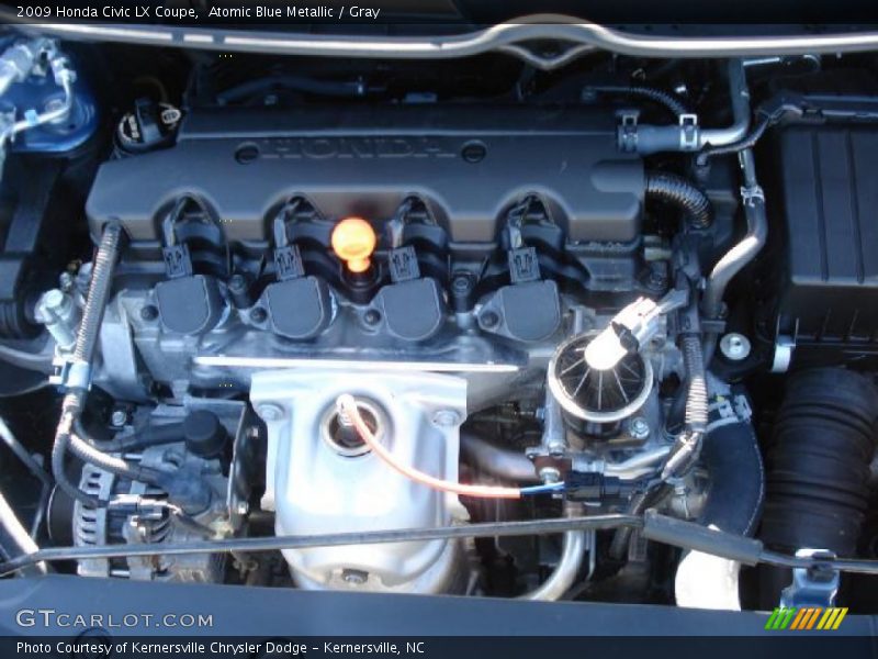 Atomic Blue Metallic / Gray 2009 Honda Civic LX Coupe