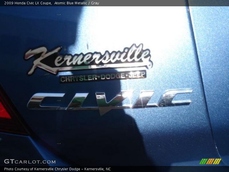 Atomic Blue Metallic / Gray 2009 Honda Civic LX Coupe
