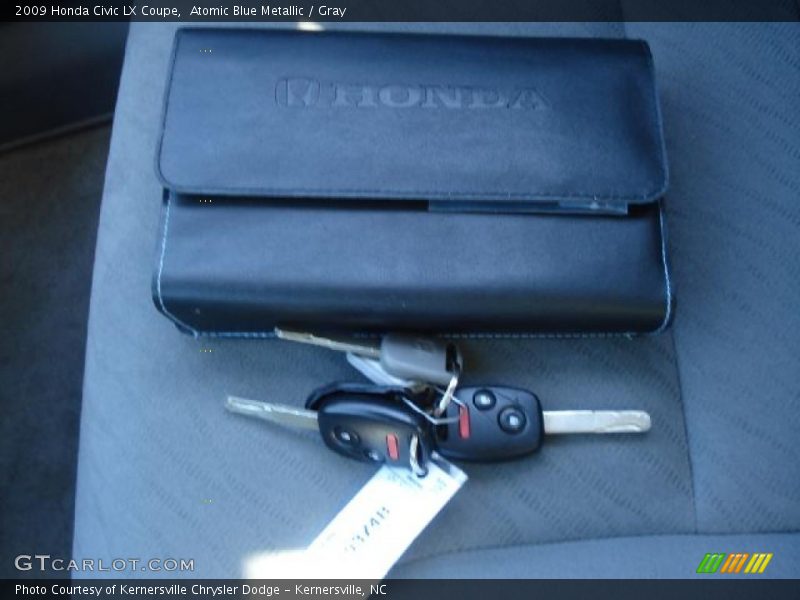 Atomic Blue Metallic / Gray 2009 Honda Civic LX Coupe