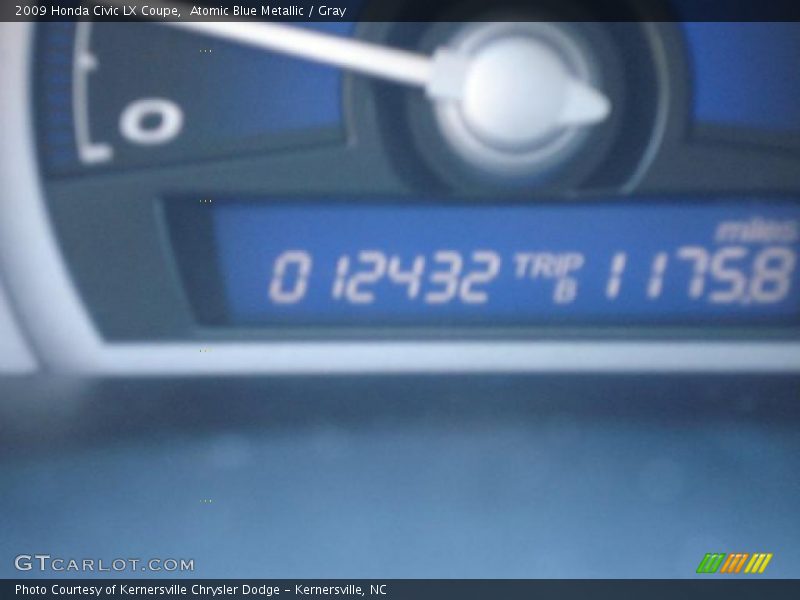Atomic Blue Metallic / Gray 2009 Honda Civic LX Coupe