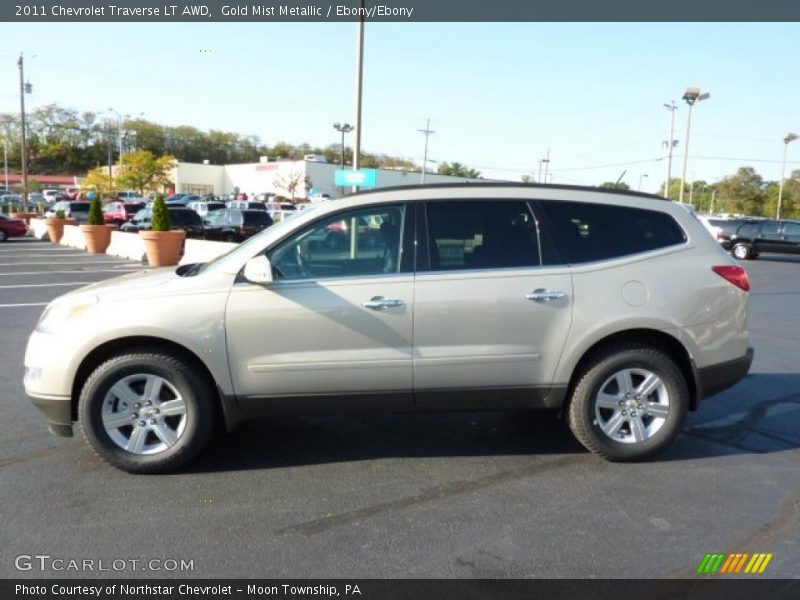 Gold Mist Metallic / Ebony/Ebony 2011 Chevrolet Traverse LT AWD