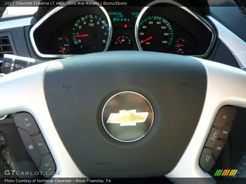 Gold Mist Metallic / Ebony/Ebony 2011 Chevrolet Traverse LT AWD