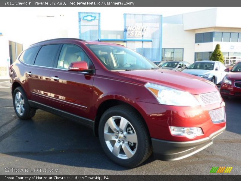 Red Jewel Metallic / Cashmere/Ebony 2011 Chevrolet Traverse LTZ AWD