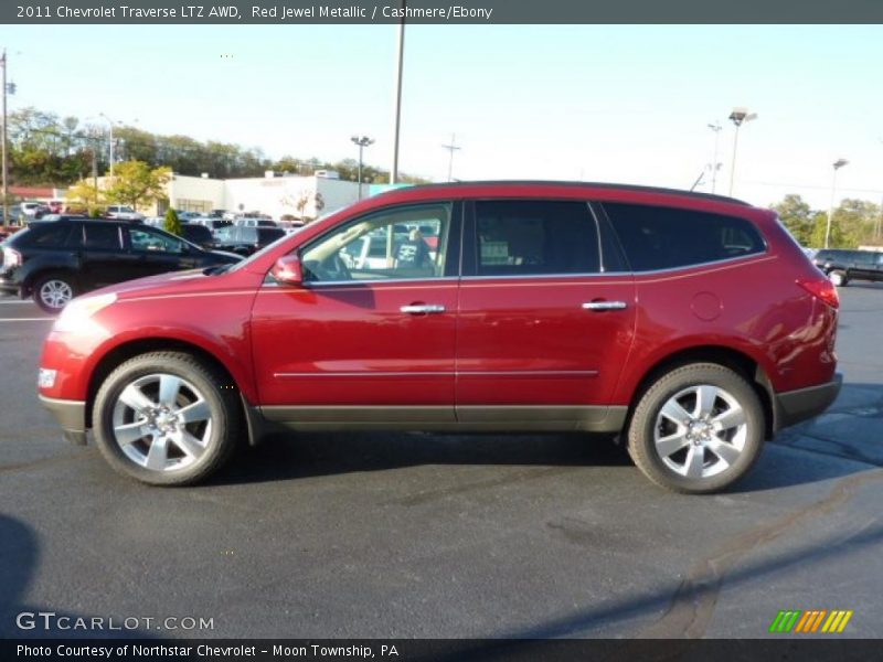 Red Jewel Metallic / Cashmere/Ebony 2011 Chevrolet Traverse LTZ AWD